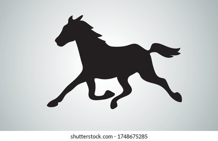 Vector Running Horse Abstract Silhouette eps10 clipart