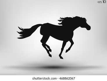 Vector running horse isolated on a white background