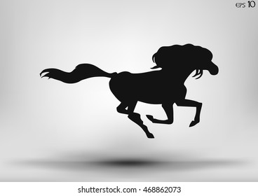 Vector running horse isolated on a white background