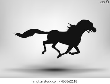 Vector running horse isolated on a white background