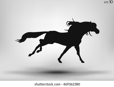 Vector running horse isolated on a white background