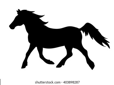 Vector running horse silhouette