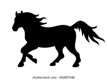 Vector running horse silhouette