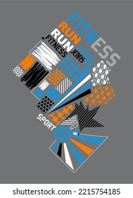 Vector Running Inspiration in typographic style. Designs for tees and posters.