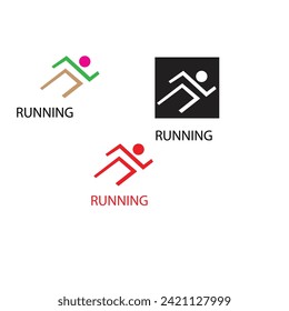 vector running logo or race logo or minimalist sports logo