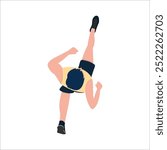 Vector Running Man, Man Clipart, Cartoon Running Man. Top view of running man.