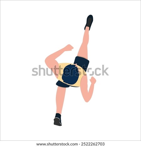 Vector Running Man, Man Clipart, Cartoon Running Man. Top view of running man.