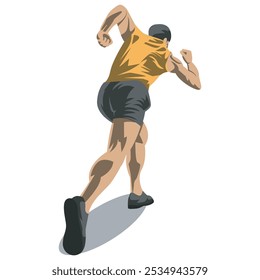 Vector of a running man seen from behind