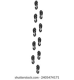 Vector running shoe print on white background. Footprints from sneakers. Silhouettes of rock climbing, walking and health banners.