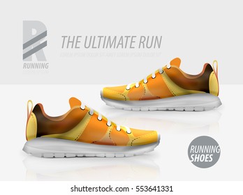 Vektor-Laufschuhe und Produktvorlage, Werbeverpackung für Design