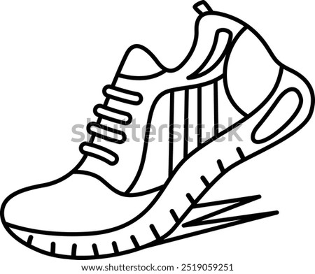 a vector of a running shoes in black and white coloring