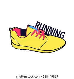 Vector running shoes - sneakers run for the cure