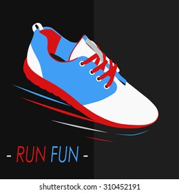Vector running shoes - sneakers run for the cure