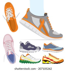 Vector running shoes - sneakers set