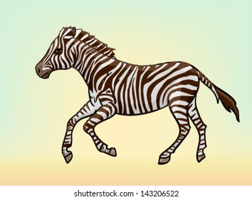 Vector running zebra