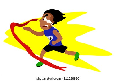Vector - Running.Concept:He will be the winner.