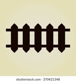 vector of  rural fences silhouettes
