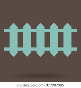 vector of rural fences silhouettes