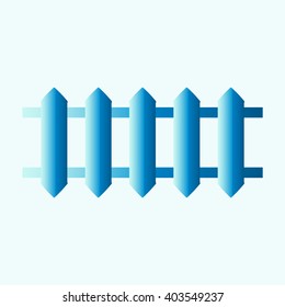 vector of rural fences silhouettes