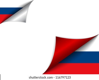 Vector - Russia Country Flag Turning Page