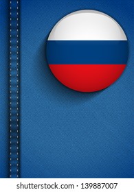 Vector - Russia Flag Button in Jeans Pocket