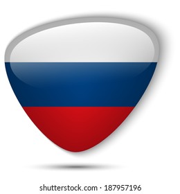 Vector - Russia Flag Glossy Button