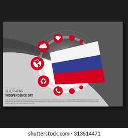 Vector Russia Independence Day Flyer template. Creative Brochure Title Page. National Day Leaflet design element. vector illustration