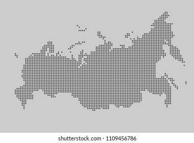 vector of russia map in dotted style