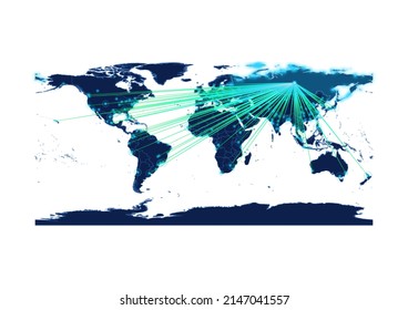 Vector Russia map on white background suitable for technology, innovation or export concepts. File is suitable for digital editing and large size prints.