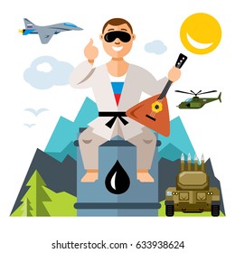 Vector Russia travel concept. Flat style colorful Cartoon illustration.
