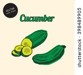 Vector russian national food. Background consist of colored cucumbers. Sketch art style. Can use in cover, poster, label, banner, menu in restaurant or cafe.