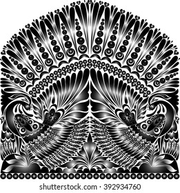 vector russian ornament.   folklore ornament withe bird