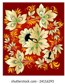 Vector. Russian traditional ornament "Hohloma"