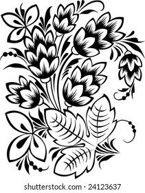 Vector. Russian traditional ornament "Hohloma"