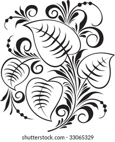 Vector.  Russian traditional ornament "Hohloma"