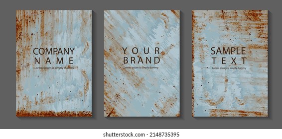 Vector rusty metal texture background  in A4 size for design work page cover book presentation  brochure layout   flyers poster template 