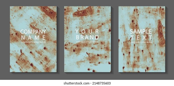 Vector rusty metal texture background, in A4 size for design work page cover book presentation. brochure layout and flyers poster template.