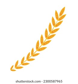 
Vector rye twig. Yellow rye. Rye
