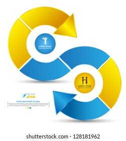 Vector s arrow business concepts with  icons / can use for infographic/loop business report  or plan / modern template / education template / business brochure /  system  diagram