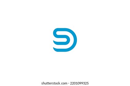 Vector S and D monogram concept. Modern simple line art logo design illustration