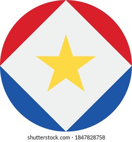 Vector - Saba Island Flag Button Icon