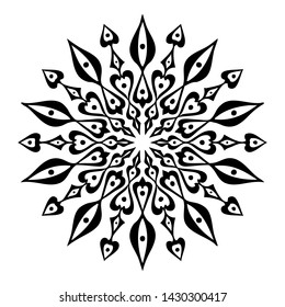 Vector sacred eye third eye peacock feather mandala design motif