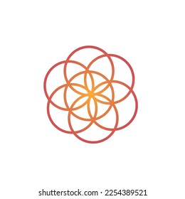 A vector of Sacred Geometric Pattern Seed of Life isolated on white background