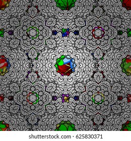 Vector sacred geometry round colored symbol with glowing stars on a background. Design for logo, game, cover, card.