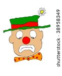 vector sad clown - unhappy face