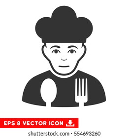 Vector Sad Cook EPS vector pictograph. Illustration style is flat iconic gray symbol on a transparent background.