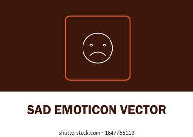 Vector of sad emoticon isolated on dark background. for designer.