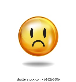 Vector sad face on white background