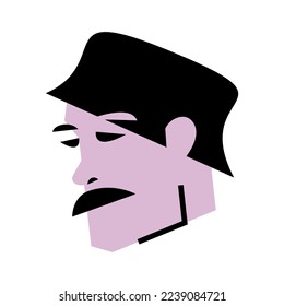 Vector sad man in unmatched style