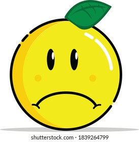 a vector sad orange emoticon
